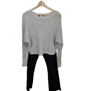 Express Silver Gray Sparkle Top